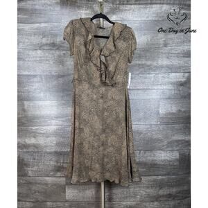 MSK Petite Sheer Ruffle Collar Dress Size 8P